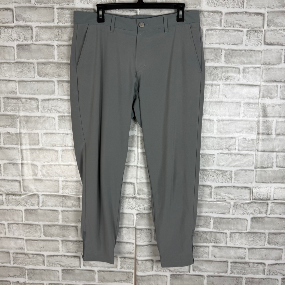 Primo Golf Joggers Men 34 Short Gray Tapered Zip Ankle Performance Stretch Pants